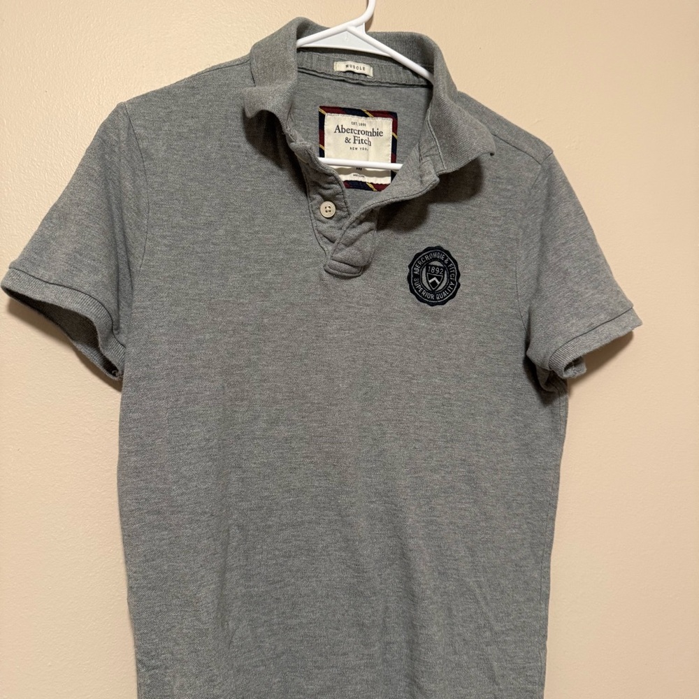 Abercrombie & Fitch Gray Muscle Polo Shirt for Men